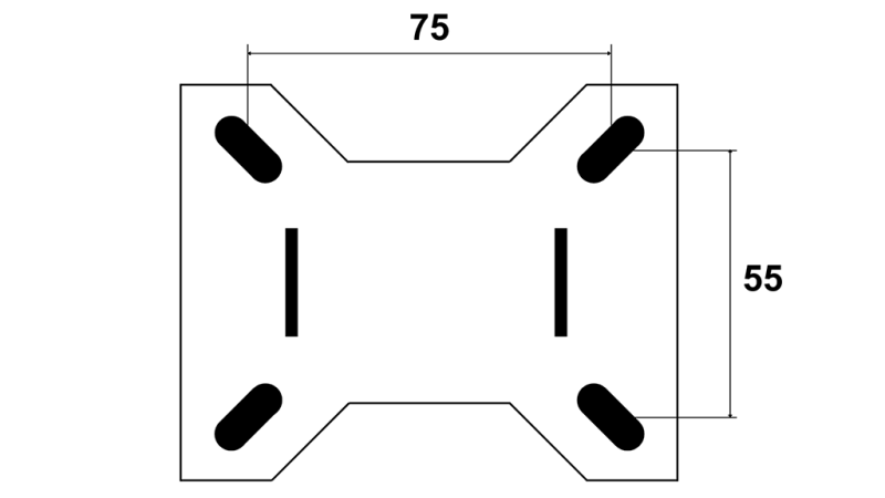 WIEL 100mm MET VASTE BASIS