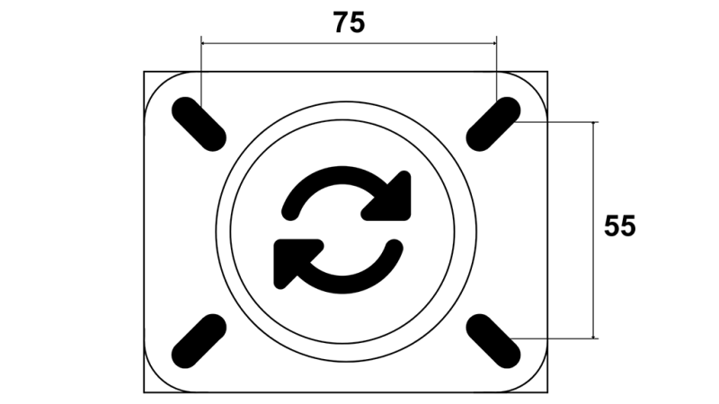 WIEL 100mm DRAAIBARE BASIS