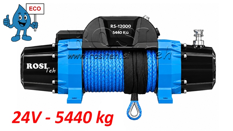 24 V ELEKTRISCHE LIER RS-12000 - 5440 kg - SYNTHETISCH TOUW - ECO
