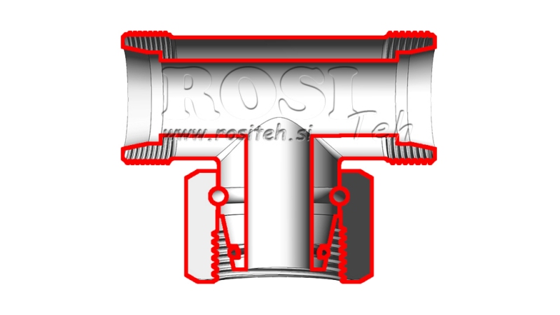 HYDRAULISCHE T-STUK S-16 MET CENTRALE DRAAIMOER M24X1,5