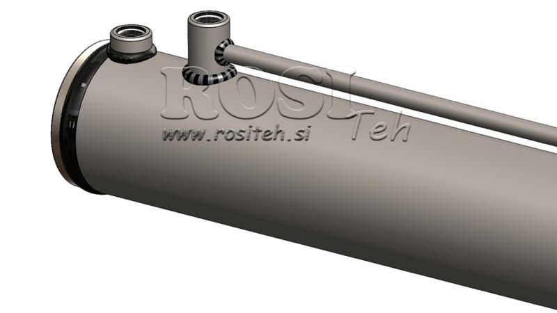 HYDRAULISCHE CILINDER VOOR HOUTKLOVER MET MONTAGEPLAAT100/60-1050 - BOVENAANSLUITING