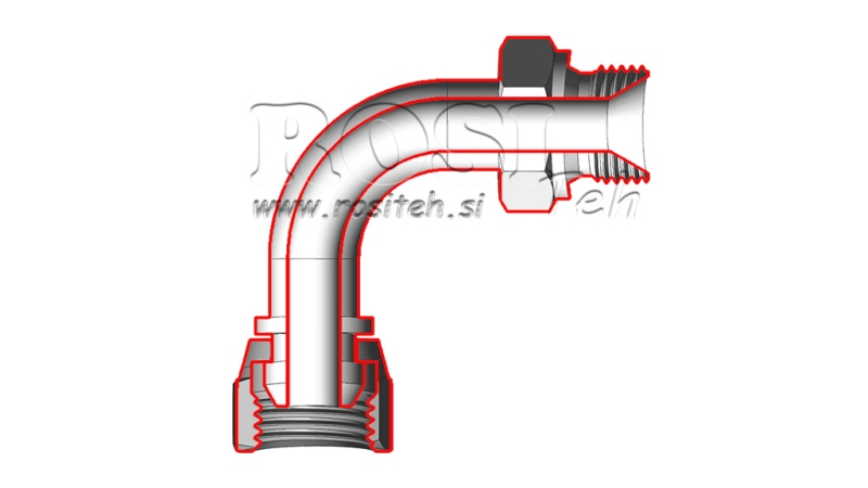 HYDRAULIK KNIE 90° BSP MÄNNLICH-WEIBLICH 3/4