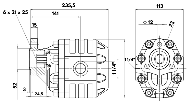HYDRAULISCHE GRIJZELIJKE POMP UNI40-151CC-190 BAR LINKS