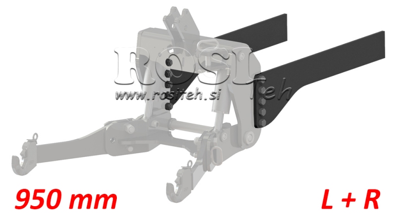 UNIVERSELLE MONTAGEKONSOLE FÜR TRAKTOR-FRONTHYDRAULIK CAT. 2 & CAT. 3 (950 mm)