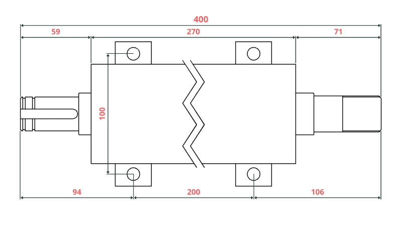 GIETIJZEREN CIRKELZAAG-AS 400MM (RECHTER SCHROEFDRAAD)