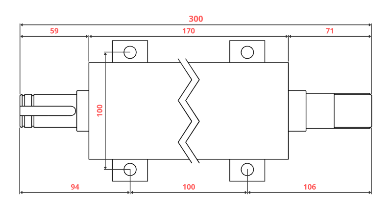 GIETIJZEREN CIRKELZAAG-AS 300MM (LINKER SCHROEFDRAAD)