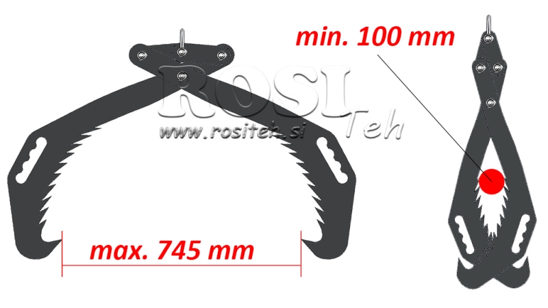 PINZA FORESTAL MANUAL GRIPPER HD70 (700 MM) - PINTADA