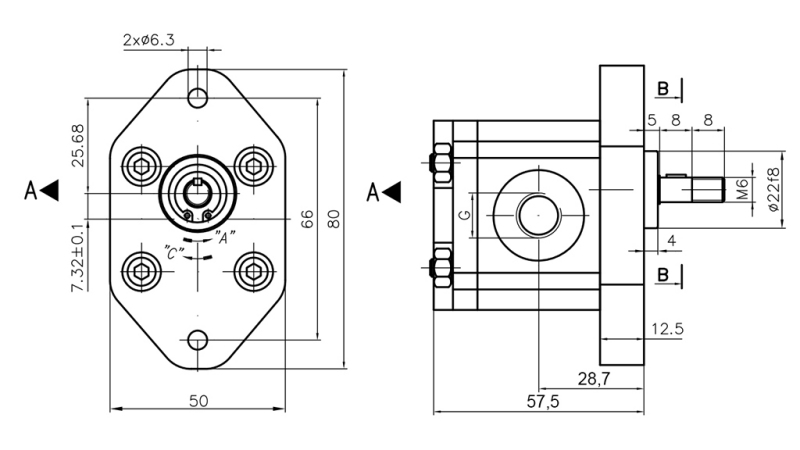 ΥΔΡΑΥΛΙΚΗ ΑΝΤΛΙΑ 00A0.5X032 GR.0 - 0,5cc - ΑΡΙΣΤΕΡΑ