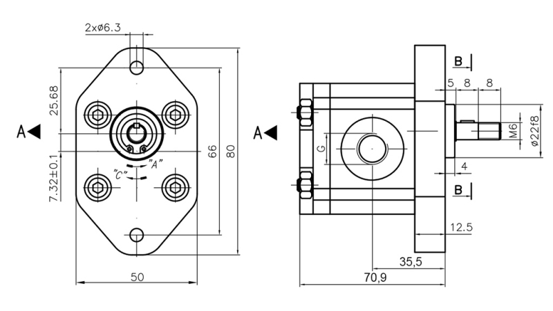 ΥΔΡΑΥΛΙΚΗ ΑΝΤΛΙΑ 00A2X032 GR.0 - 2cc - ΑΡΙΣΤΕΡΑ
