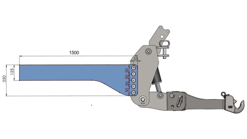 UNIVERSELE MONTAGECONSOLE VOOR FRONTHYDRAULIEK VAN DE TRACTOR CAT. 2 & CAT. 3 (1500 mm)