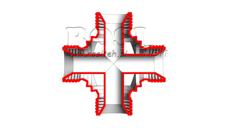 HYDRAULISCHE T COM BSP MANNELIJK KRUIS 3/8