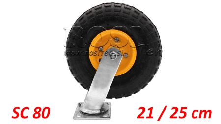 PNEUMATISCH WIEL 21/25cm DRAAIBARE BASIS SC80