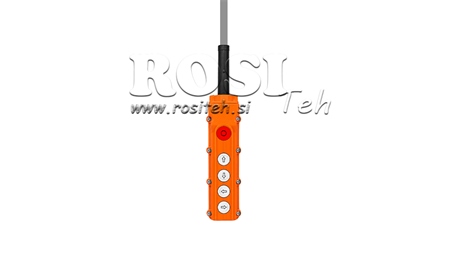 AFSTANDSBEDIENING SCHAKELAAR SET 4 KNOPPEN + NOODSTOP IN BEHUIZING MET KABEL