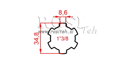 KARDANAS MET SPLINES 1-3/8 (1000 mm)