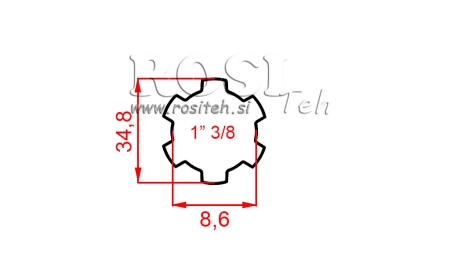 KARDAN ADAPTER 1-3/8 STANDAARD (450 mm)