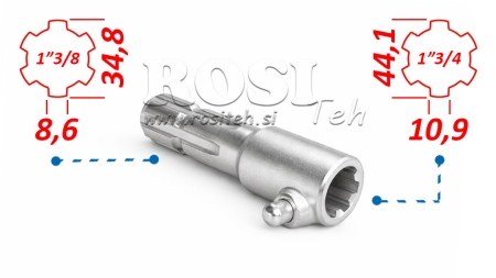 ZAPFWELLEN ANSATZ MIT STIFT VON 1”3/4  AUF 1”3/8