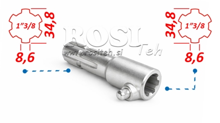 P.T.O. ADAPTER KEEGA 1”3/8 kuni 1”3/8