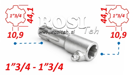 KARDANSKI NASTAVEK Z ZATIČEM iz 1-3/4  na 1-3/4