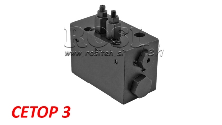 VANĂ HIDRAULICĂ ROTATIVĂ MECANICĂ PENTRU REMORCAJ DE GUNOI CETOP3 4/2 RHA