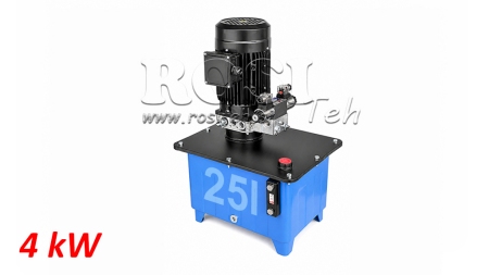 MINI HYDRAULISCH KRACHTPAKKET 380V AC (4 kW) - 8 cc - 12 lit/min - tank 25 lit