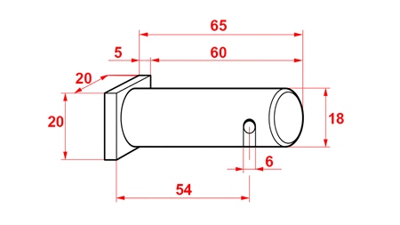 GAFFELPEN 18X65