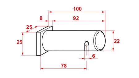 GAFFELPEN 22X90