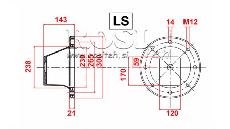 HIDRAVLIČNA PRIROBNICA - ZVON LS300 (EM5,5-9kW/GR2)