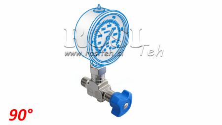 HYDRAULISCHE KLEP VOOR MANOMETER 90°