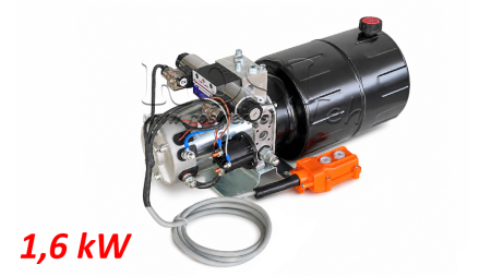 MINI HYDRAULISCH KRACHTPAKKET 12V DC - 1.6kW = 2.1cc - 8 lit - bidirectionele eenheid (metaal)