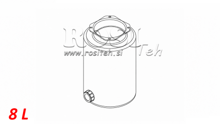 METAAL TANK ROLL PP 8 LITER HORIZONTAAL-VERTICAAL