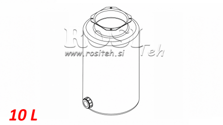 METAAL TANK ROLL PP 10 LITER HORIZONTAAL-VERTICAAL