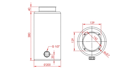 METAAL TANK ROLL PP 12 LITER HORIZONTAAL-VERTICAAL