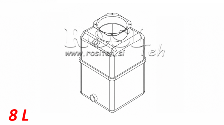 PVC ROLL RESERVOIR PP 8 LITRE HORIZONTAAL-VERTICAAL