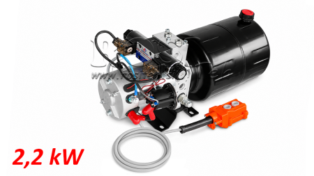 MINI HYDRAULISCH KRACHTPAKKET 24V DC - 2.2kW = 2.1cc - 8 lit - bidirectionele eenheid (metaal)