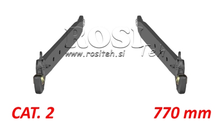 ONDERSTE HEFARMEN VOOR DRIEPUNTSHEFINRICHTING CAT. 2 - 70x20 mm - 770 mm (75 HP)
