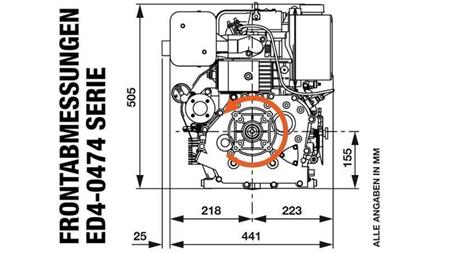Dieselmotor 474cc-8.0kW-3.600 U/min-E-KW25x88-elektrischer Start