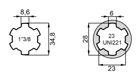 KARDANSKI NASTAVEK 1-3/8 -23 uni 221