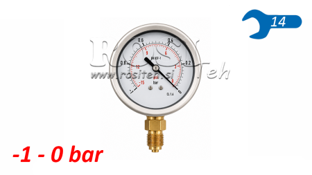 VACUUM METER DN63 VERTICAAL -1 - 0 BAR - 1/4