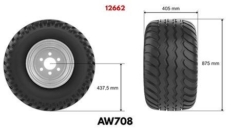 400/60-15,5 PNEVMATIKA AW708 16PL S PLATIȘCEM 13,00X15,5