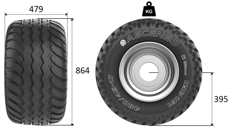 19.0/45-17 ANHÄNGERREIFE AW708 14pl MIT FELGE 16,00X17