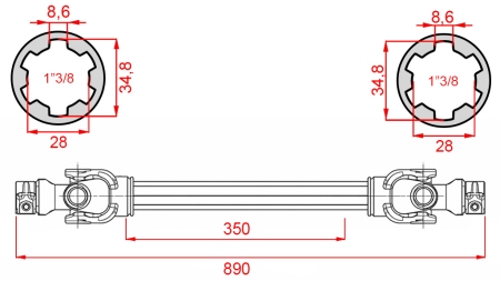ALBERO CARDANICO ECO 890mm 30-75HP STANDARD