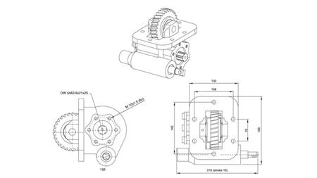 Afmetingen VAN HYDRAULISCHE POMP - ISUZU MSB 5S VACUUM