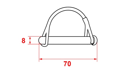 STEIGER BORGCLIP MET KLAAUW Φ 8/70 MM (5ST)