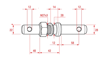 MONTEERPIN FI22/28MM MET SCHROEF M27X3