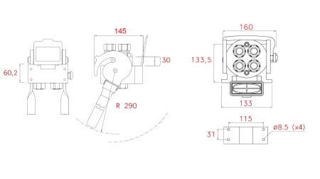 MULTI-FASTER KOPPELING 4-WEG BSP 1/2 MOBIEL DEEL