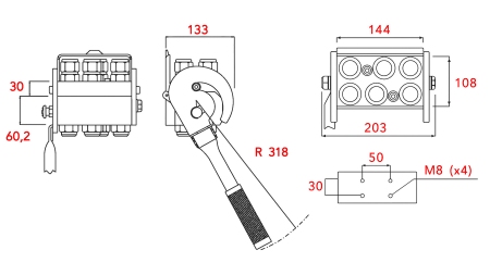 MULTI-FASTER KOPPELING 6WEG BSP 1/2 VASTE DEEL