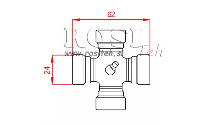 KRUIS F-24,00X62,00 VOOR ECO KARDANAS 790mm 35-60HP STANDAARD