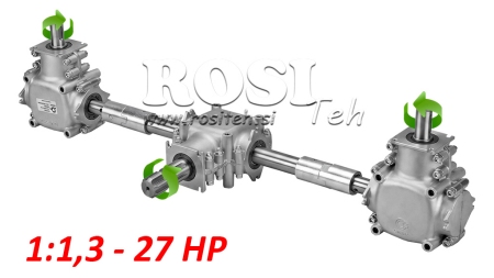 KIT RIDUTTORI 1:1,3 (27HP-20kW) PER SPANDILETAME L:450 - ALU