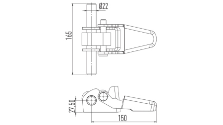 AANHANGER ZIJ HENGSEL MET ONDER/BOVEN OPENING