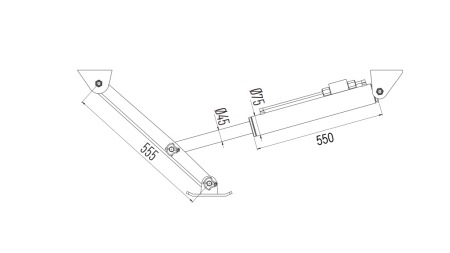 HYDRAULICKÁ NOHA DVOSMĚRNÁ 380mm - 3.100kg